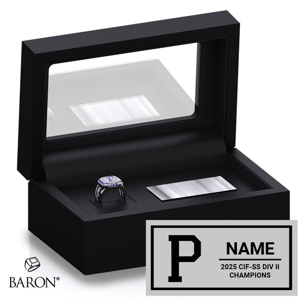 Portola High School Girls Golf 2025 Championship Black Standard Window Ring Box