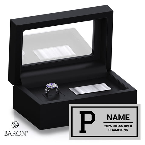 Portola High School Girls Golf 2025 Championship Black Standard Window Ring Box