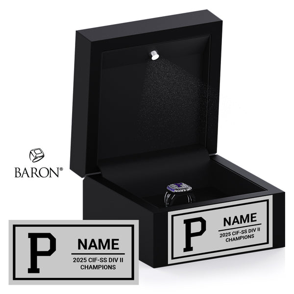 Portola High School Girls Golf 2025 Championship Black LED Ring Box