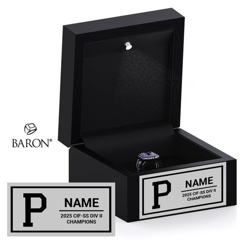 Portola High School Girls Golf 2025 Championship Black LED Ring Box
