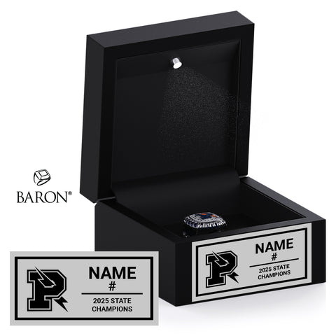 Powers Catholic Boys Cross Country 2025 Championship Black LED Ring Box