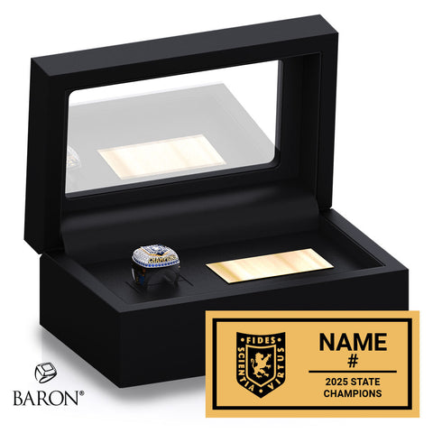 Providence Academy Girls Soccer 2025 Championship Black Standard Window Ring Box