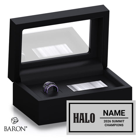 Quest Athletics Cheer Halo 2026 Championship Black Standard Window Ring Box
