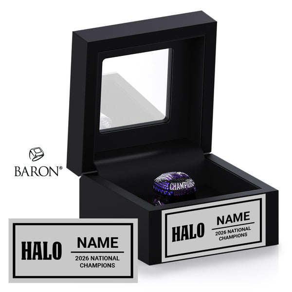 Quest Athletics Cheer 2026 Championship Black Window Ring Box