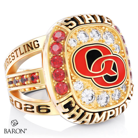 Quince Orchard High School Girls Wrestling 2026 Championship Ring - Design 3.1