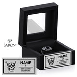 Reno Ice Raiders Hockey 2026 Championship Black Window Ring Box