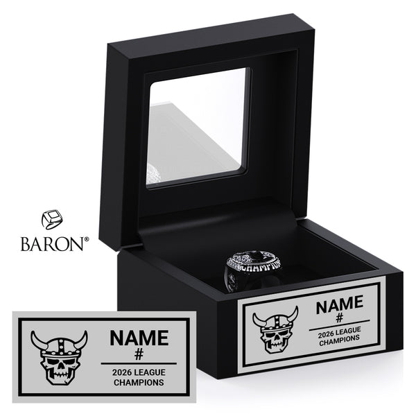 Reno Ice Raiders Hockey 2026 Championship Black Window Ring Box