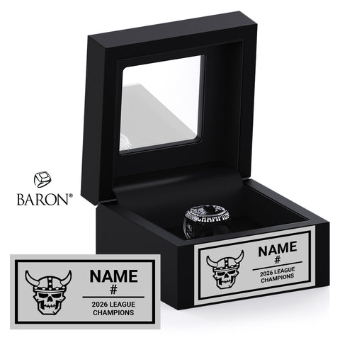 Reno Ice Raiders Hockey 2026 Championship Black Window Ring Box