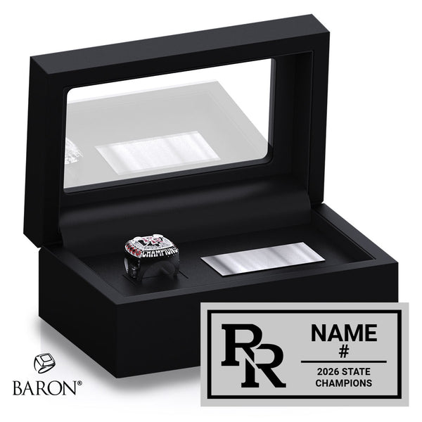 Rocky River Boys Lacrosse 2026 Championship Black Standard Window Ring Box
