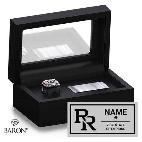 Rocky River Boys Lacrosse 2026 Championship Black Standard Window Ring Box