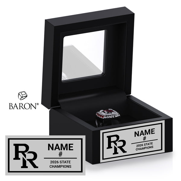 Rocky River Boys Lacrosse 2026 Championship Black Window Ring Box