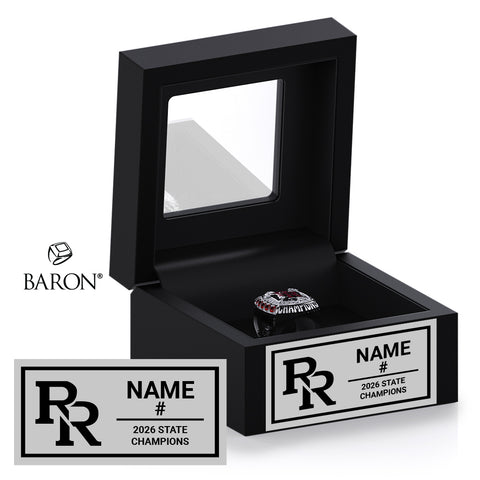 Rocky River Boys Lacrosse 2026 Championship Black Window Ring Box