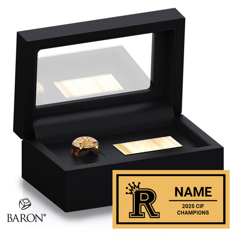 Rosary Academy Track & Field 2026 Championship Black Standard Window Ring Box