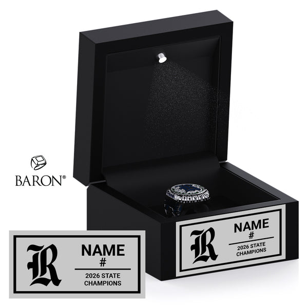 Rosemount High School Baseball 2026 Championship Black LED Ring Box