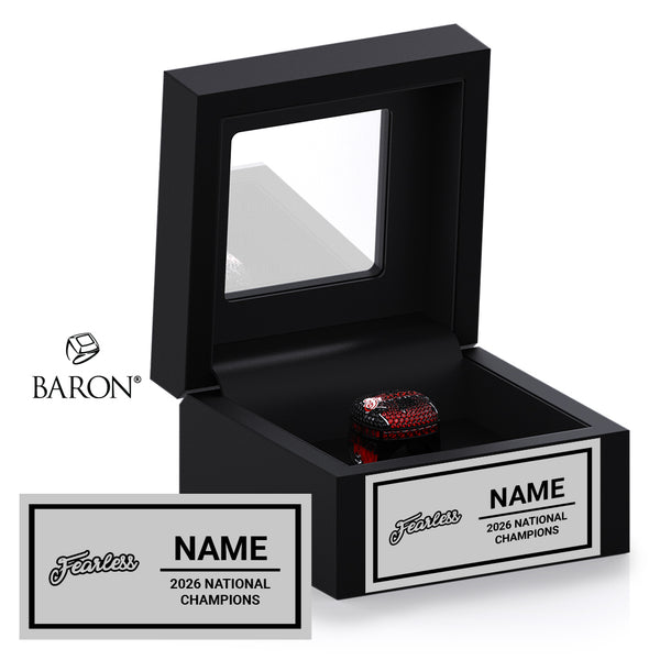 SC Cheer Fearless 2026 Championship Black Window Ring Box