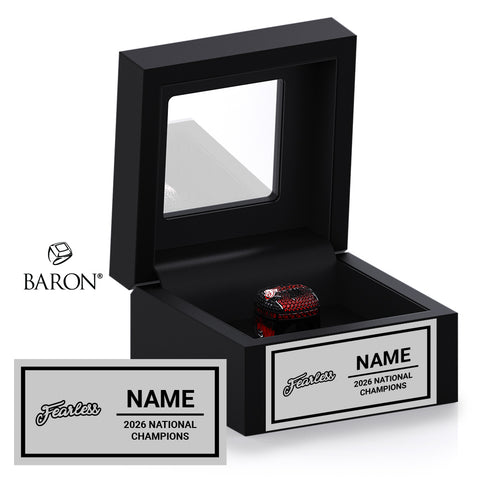 SC Cheer Fearless 2026 Championship Black Window Ring Box