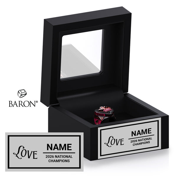 SC Cheer Love 2026 Championship Black Window Ring Box