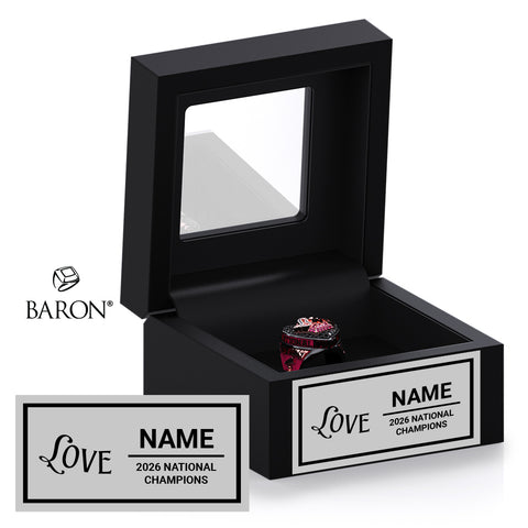 SC Cheer Love 2026 Championship Black Window Ring Box
