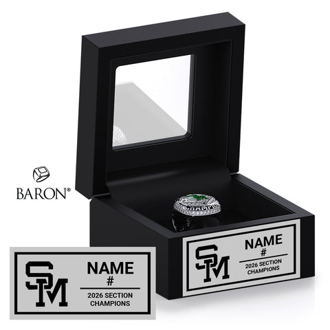 Saint Mary's High School Baseball 2026 Championship Black Window Ring Box