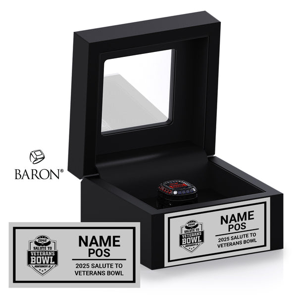 Salute to Veterans Bowl Officials 2025 Championship Black Window Ring Box