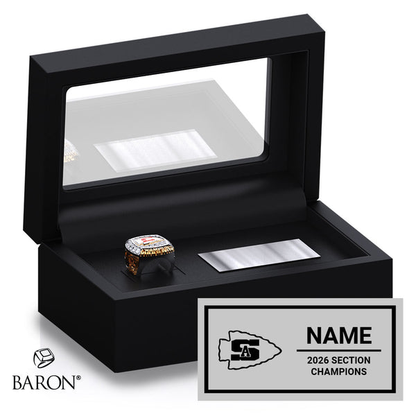 Sanger High School Boys Golf 2026 Championship Black Standard Window Ring Box