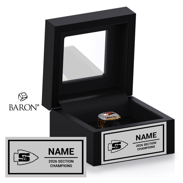 Sanger High School Boys Golf 2026 Championship Black Window Ring Box
