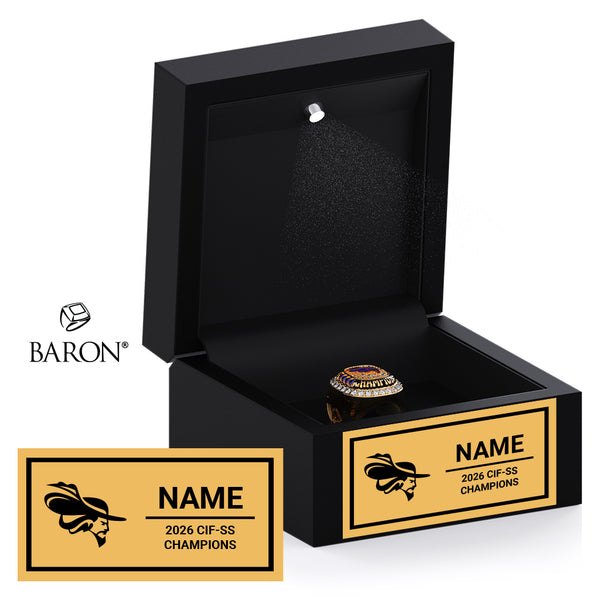 Santiago High School Cheer 2026 Championship Black LED Ring Box