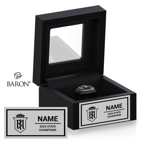 Servite High School Track & Field 2026 Championship Black Window Ring Box
