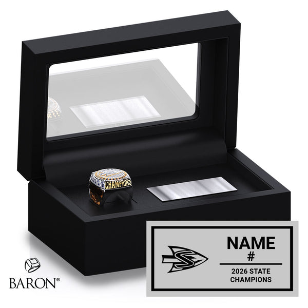 Sherwood High School Baseball 2026 Championship Black Standard Window Ring Box