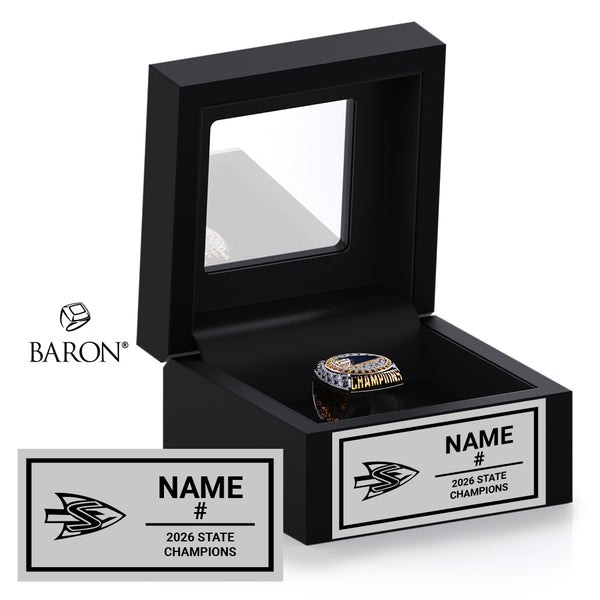 Sherwood High School Baseball 2026 Championship Black Window Ring Box