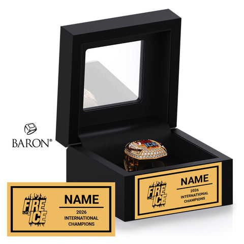 South Jersey Storm Fire Cheer 2026 Championship Black Window Ring Box
