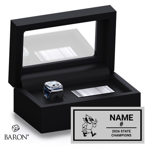 St. John's-Tipton Basketball 2026 Championship Black Standard Window Ring Box