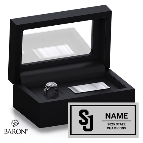 St. Joseph Catholic High School Girls Swim 2025 Championship Black Standard Window Ring Box