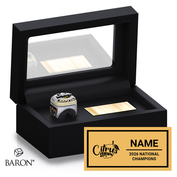Stingray Allstars Citrus Cheer 2026 Championship Black Standard Window Ring Box