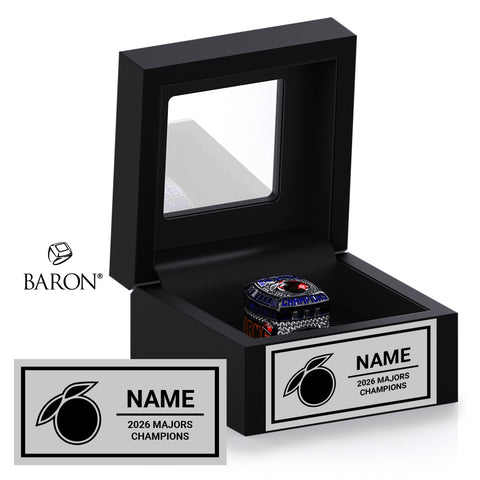 Stingray Allstars Orange Majors Cheer 2026 Championship Black Window Ring Box