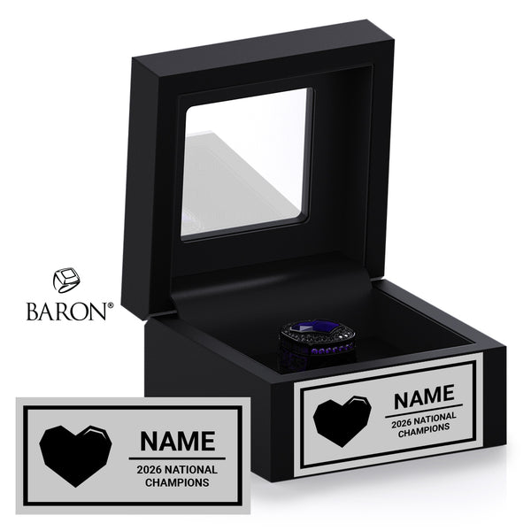 Stingray Allstars Purple Cheer 2026 Championship Black Window Ring Box