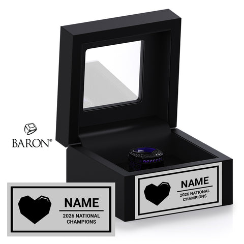 Stingray Allstars Purple Cheer 2026 Championship Black Window Ring Box