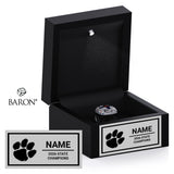 Taos Tiger High School Varsity Cheer 2026 Championship Black LED Ring Box