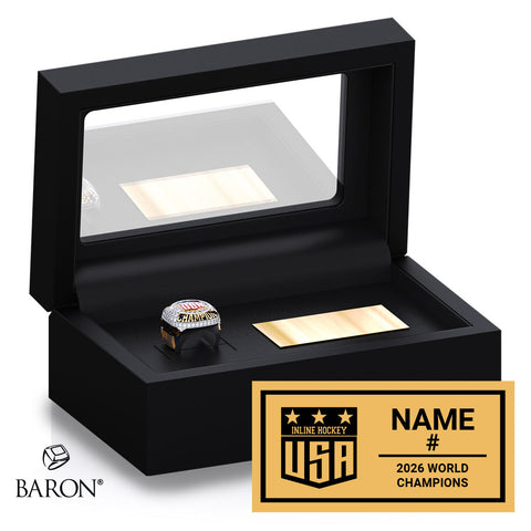 Team USA Inline Hockey 2026 Championship Black Standard Window Ring Box