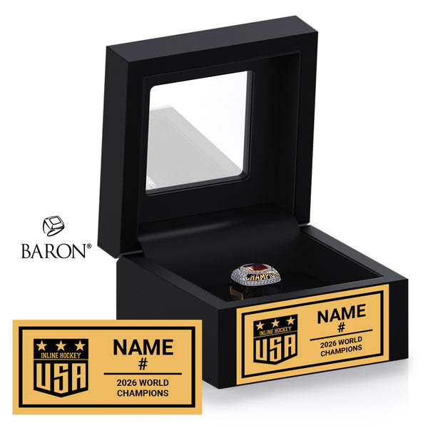 Team USA Inline Hockey 2026 Championship Black Window Ring Box