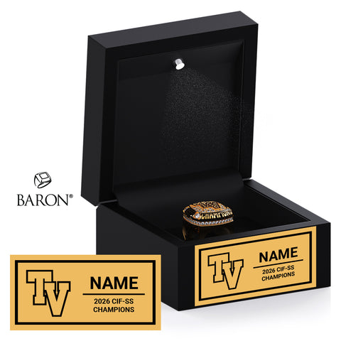 Temecula Valley High School Stunt Cheer 2026 Championship Black LED Ring Box