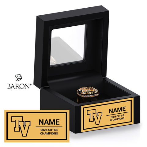 Temecula Valley High School Stunt Cheer 2026 Championship Black Window Ring Box