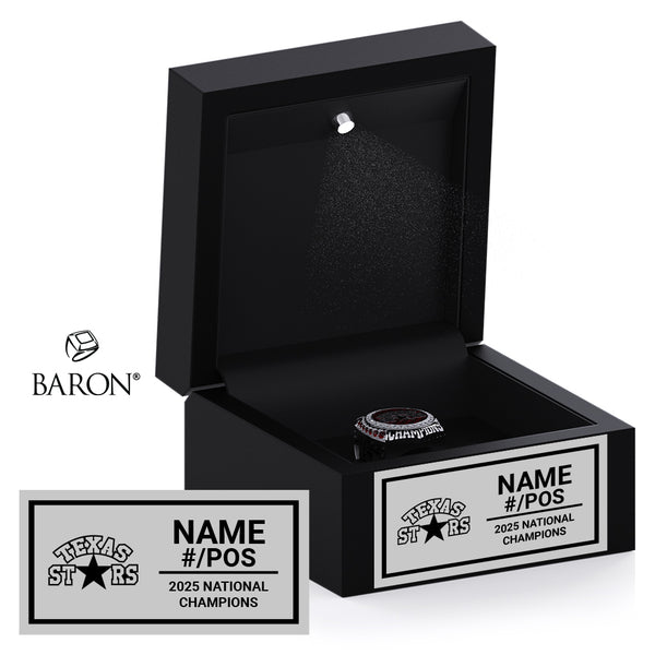 Texas Stars Softball 2025 Championship Black LED Ring Box