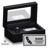 Valencia High School Cheer 2026 Championship Black Standard Window Ring Box