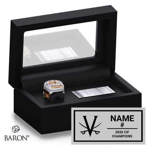 Verdugo Hills High School Baseball 2026 Championship Black Standard Window Ring Box
