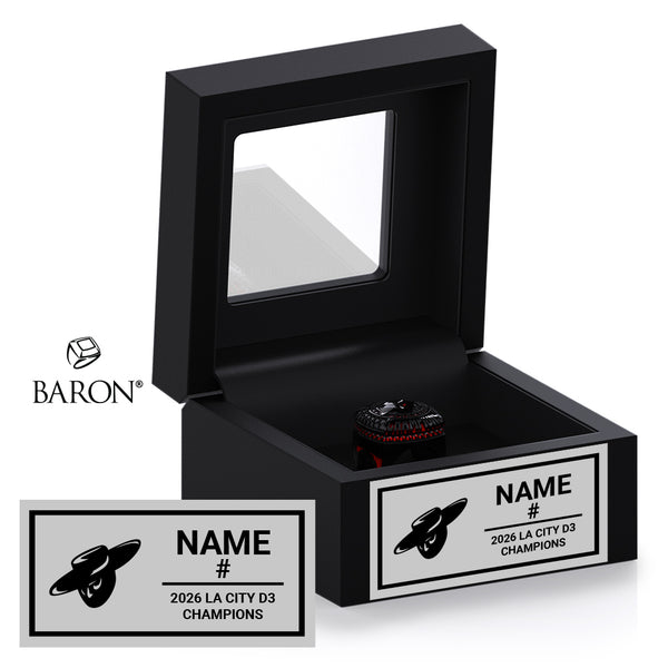 Verdugo Hills High School Boys Basketball 2026 Championship Black Window Ring Box