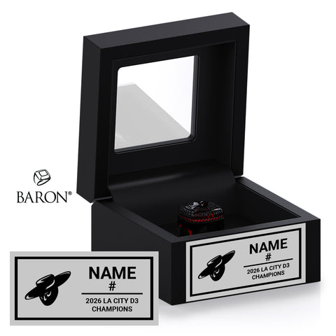 Verdugo Hills High School Boys Basketball 2026 Championship Black Window Ring Box