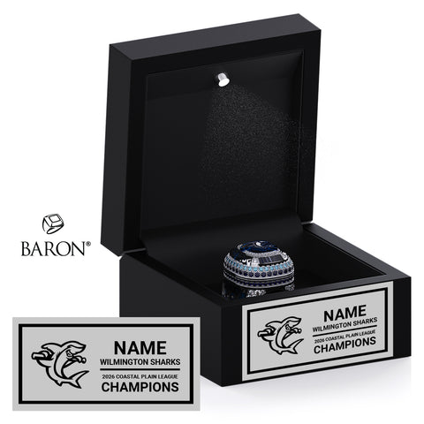 Wilmington Sharks Baseball 2026 Championship Black LED Ring Box