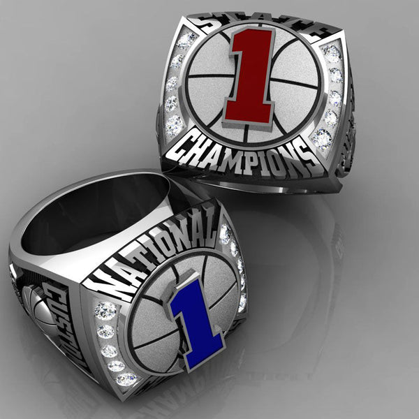 Championship Basketball Ring with Glass Enamel